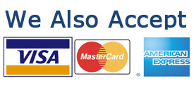 We accept visa, master, and American Express